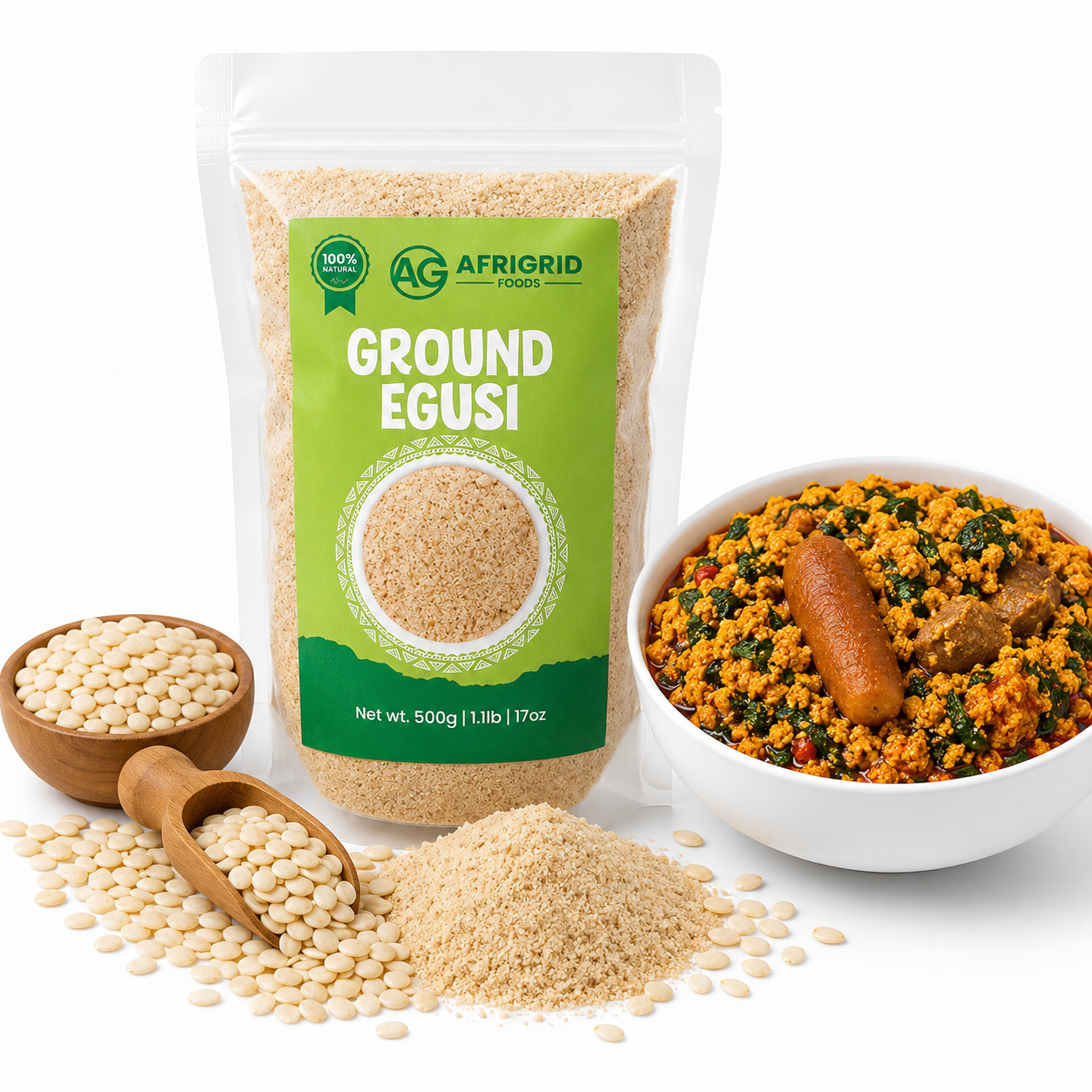 Afrigrid Premium Ground Egusi (Melon Seeds)