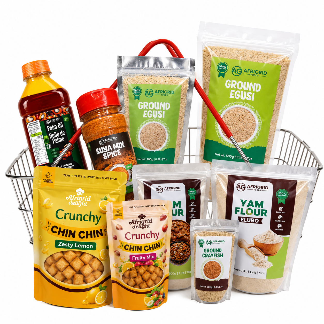 A collection of AfriGrid African food products